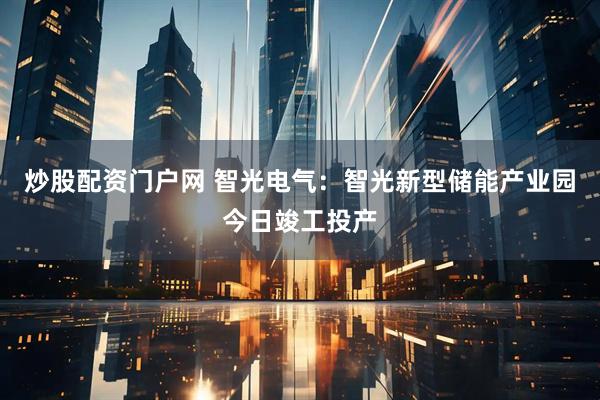 炒股配资门户网 智光电气：智光新型储能产业园今日竣工投产
